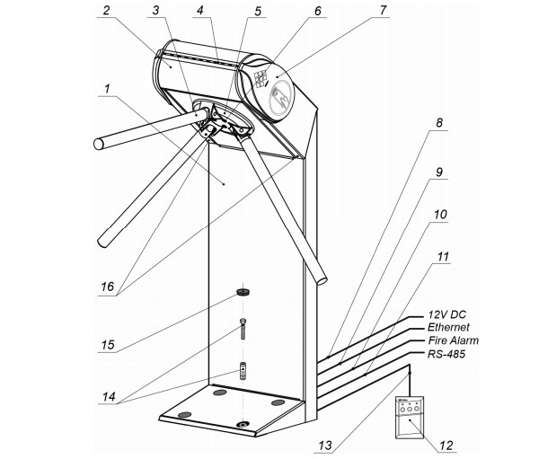 Схема подключения турникета