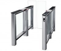 PERCo-ST-01 с крышками из закал. стекла с центр. вставкой из нерж. стали со створками 300 мм