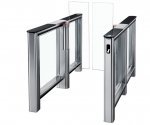 PERCo-ST-01 с крышками из закал. стекла с центр. вставкой из нерж. стали со створками 575 мм