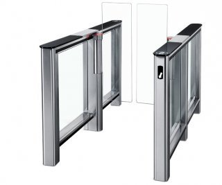 PERCo-ST-01 с крышками из закал. стекла с центр. вставкой из нерж. стали со створками 575 мм фото