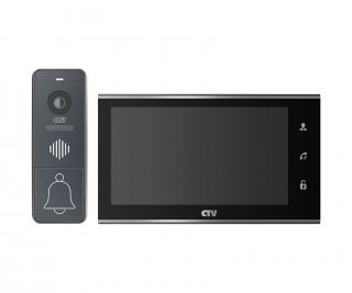 CTV-DP4707IP комплект видеодомофона с вызывной панелью (видеодомофон черный, вызывная панель графит) фото